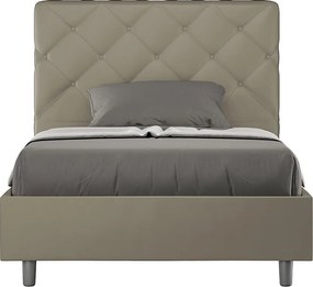 Łóżko bez stelaża tapicerowane 140x190 sztucznej skóry cappuccino Priya