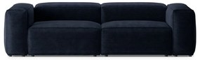 Ciemnoniebieska sztruksowa sofa 264 cm Bergamo – Cosmopolitan Design