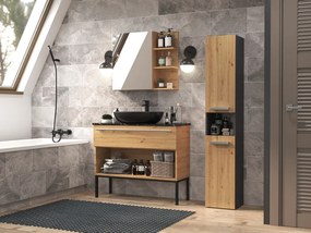 Słupek łazienkowy wysoki z koszem na pranie Nel III ANTRACYT ARTISAN