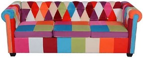 Patchwork sofa w stylu chesterfield trzyosobowa E1-K60