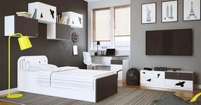 Biało-grafitowy komplet mebli młodzieżowych D0-K07