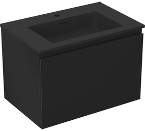 Mexen Orio szafka łazienkowa 70 cm z umywalką Otis, 1 szuflada, czarna mat - 91A10-07047-1-BF71-W18M71