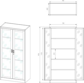 Przeszklona szafa medyczna Amelia Fresh Style 90x40x185 cm pastelowy zielony