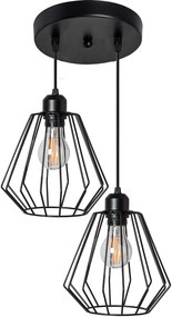 Lampa Sufitowa Wisząca Podwójna Metalowa Loft 392196