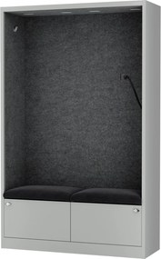 Szafa akustyczna do biura i szkoły Sally MentalBox, 115 x 40 x 185 cm, szary/ciemnoszary