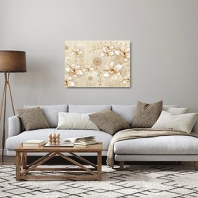 Obraz na szkle - Kompozycja złotych kwiatów (70x50 cm)