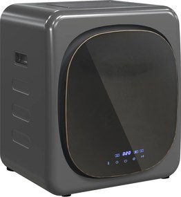 HOMCOM Suszarka do Ubrań z Dezynfekcją UV, Kompaktowa Budowa, 4 kg Pojemności, Stal Nierdzewna, Szary