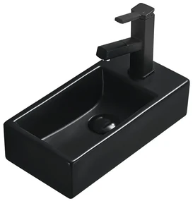 Mexen Inez umywalka nablatowa lewa 40 x 20 cm, czarna mat - 21484085L
