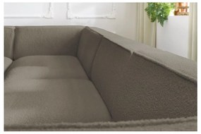 Brązowy narożnik modułowy z materiału bouclé (lewostronny/w kształcie litery U) Megeve – Bobochic Paris