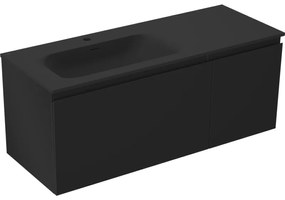Mexen Orio szafka łazienkowa 120 cm z umywalką Vela lewą, 1S, 1D, czarna mat - 91A13-12047-3-BBFF71-W23L71