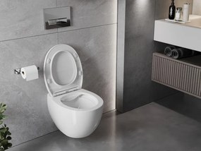 Mexen Egg miska wc Rimless z deską wolnoopadającą slim, duroplast, biała połysk - 30245000