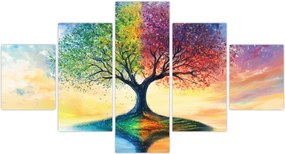 Obraz – Malowane drzewo czterech pór roku (125x70 cm)