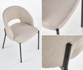 Krzesło z tapicerowanym siedziskiem i oparciem na metalowych nogach K373