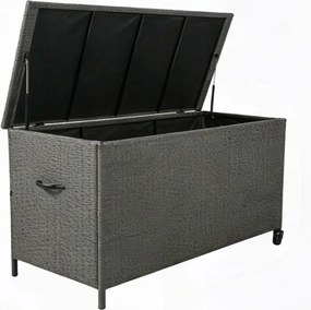 Skrzynia ogrodowa z technorattanu XL-SD-XL, 166x76x80 cm, kolor szary