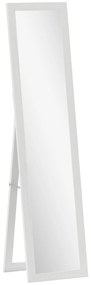 HOMCOM Lustro stojące, lustro całopostaciowe z podpórką, wolnostojące lustro ścienne, 37 x 157 cm, biały