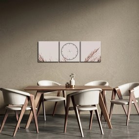 Obraz - Suszona trawa (z zegarem) (90x30 cm)