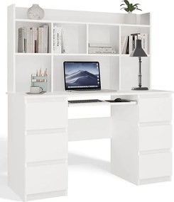 Zestaw biurko z szufladami + czarno-niebieski fotel biurowy B6-T13
