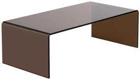 Stolik kawowy z giętego szkła hartowanego - Brązowy - ALONZO
