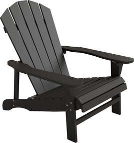 Outsunny Fotel Adirondack odporny na warunki atmosferyczne, drewniany fotel ogrodowy z wysokim oparciem i podłokietnikami | Aosom PL