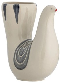Kremowy kamionkowy ręcznie malowany wazon (wysokość 19 cm) Trudy – Bloomingville