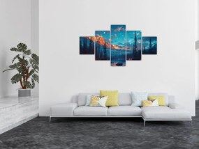 Obraz - Kemping w górach (125x70 cm)