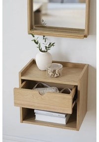 Naturalna szafka nocna z litego drewna dębowego wisząca/z półką Hillmond – Rowico