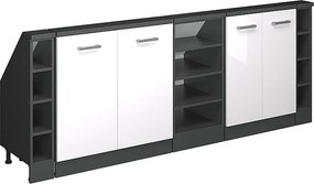 Szafka kuchenna na dach skośny biały wysoki połysk 210x46x81.6 r-line