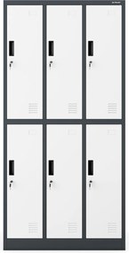 Szafa socjalna 6-skrytkowa Igor 90x45x185 cm antracyt/biały