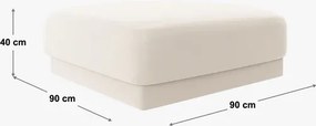 OUTLET Puf Miley Beż Welur 90/90/40 Micadoni