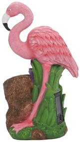 Figurka ogrodowa flaming z reflektorem, 24 x 24 x 10,5 cm