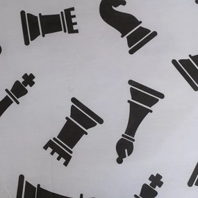 Czarno-biała bawełniana pościel dziecięca jednoosobowa 140x200 cm Chess – Jerry Fabrics
