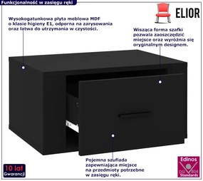 Czarna nowoczesna szafka nocna wisząca - Efos