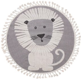 Dywan Skandi Kids Lew szary koło 100x100 Koło