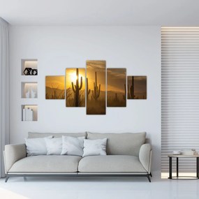 Obraz - Kaktusy Saguaro (125x70 cm)