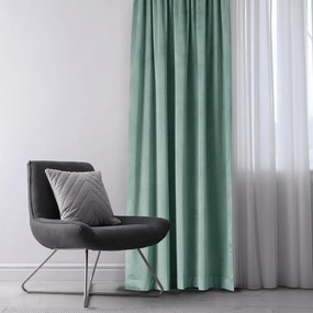 Jasnozielona aksamitna zasłona częściowo zaciemniająca (dimout) 140x270 cm Eyelets – Restilo