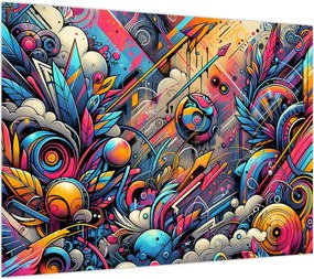 Obraz na szkle - Kolorowe graffiti (70x50 cm)