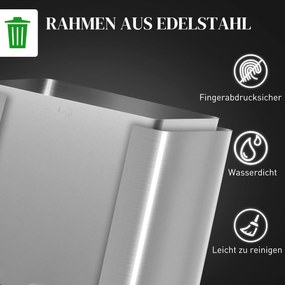 HOMCOM Kosz na śmieci 3 × 20 l | stal odporna na odciski, ciche domykanie, wyjmowane wkłady
