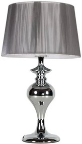 Srebrna lampa stołowa z dekoracyjną stalową podstawą - 4x V164 F8-P10