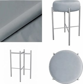 Hoker Pola krzesło barowe podstawa metalowa Tkanina Welur : Kolor Stelaża - Szary, Kolor tkaniny - VELVET - BL06, Typ tkaniny - Velvet