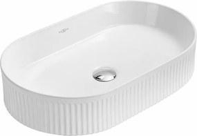 Mexen Grovo umywalka nablatowa ryflowana 57 x 36 cm, biała - 22305700