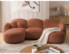 Narożnik z materiału bouclé (w kształcie litery U) w kolorze terakoty Orbit – Ropez