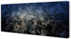 Obraz drukowany na płótnie Dłonie w Niebieskim Świetle