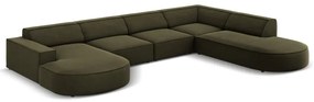 Zielony aksamitny narożnik (prawostronny) Jodie − Micadoni Home