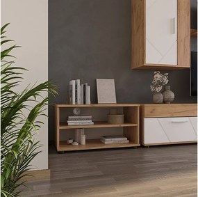 Szafka do salonu gold power dąb/biały 70.8x35.3x38.9 berno