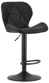 PROMOCJA Hoker z ekoskóry z czarną nogą WEST, czarny II klasa jakości