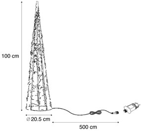 Zewnetrzna Choinka przezroczysta 100 cm z LED IP44 - Coni Oswietlenie zewnetrzne