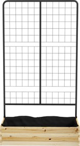 Outsunny Łóżko Ogrodowe Wysokie z Podporą Drewniana Skrzynia na Kwiaty Grządka Ziołowa Donica Naturalne Drewno 80x38x145cm | Aosom PL