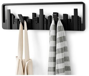 Czarny plastikowy wieszak ścienny Skyline – Umbra