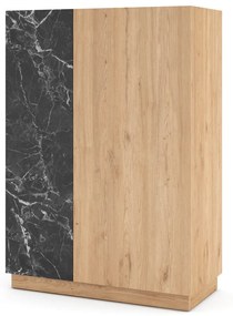 Czarno-naturalna szafka w dekorze dębu 90x127 cm Dione – Marckeric