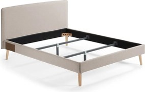 Beżowe łóżko 2-osobowe Kave Home Lydia, 160x200 cm